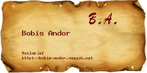 Bobis Andor névjegykártya